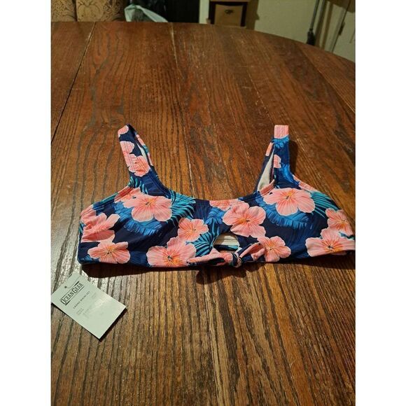 New Large Ocean Gear Padded Pink Blue Bikini Swimsuit Bathing Suit Top NWT - Picture 1 of 7